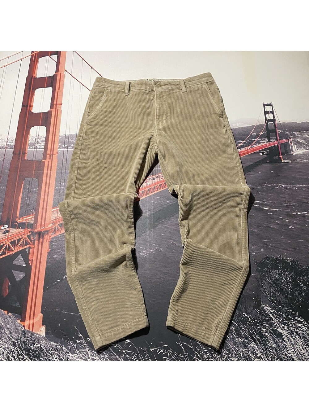 Levis XX Chino Corduroy Pants Mens 32x30 Fits 33x29 Standard Taper Beige Stretch